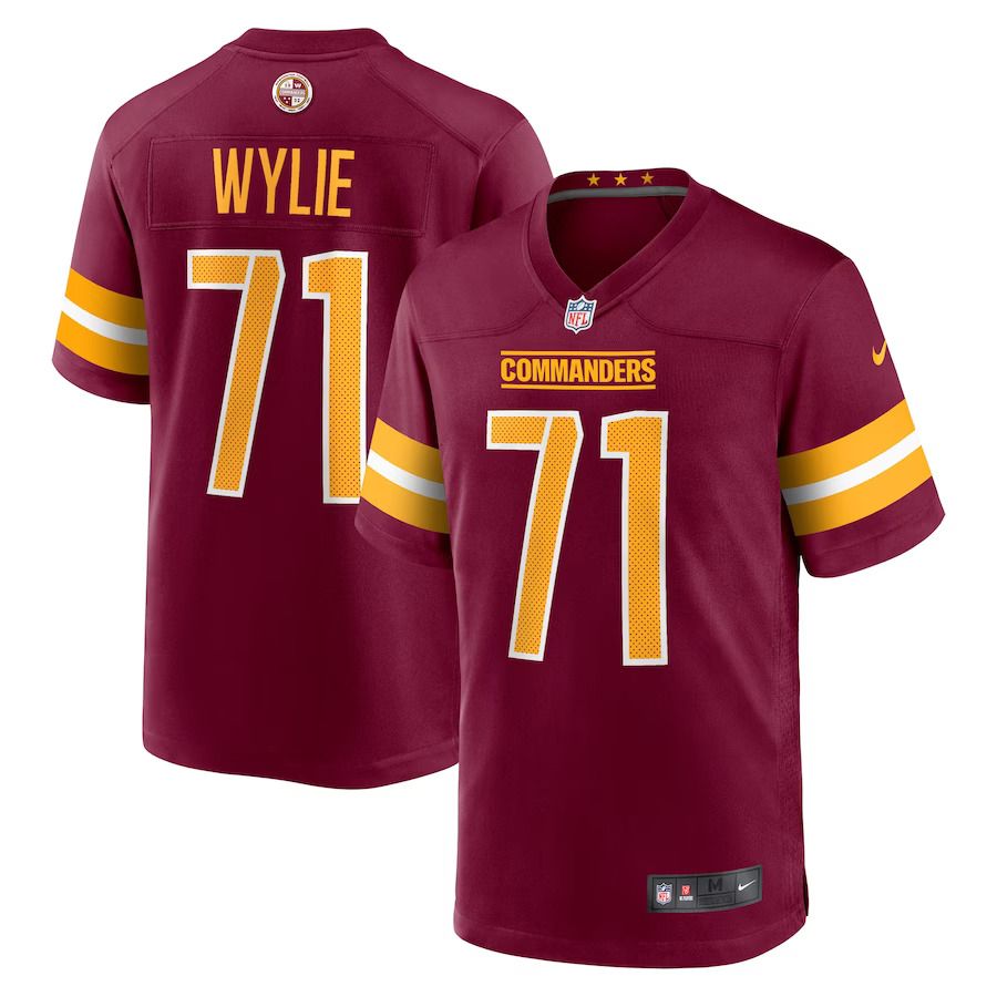 Men Washington Commanders 71 Andrew Wylie Nike Burgundy Game Player NFL Jersey